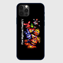Чехол для iPhone 12 Pro Max Five Nights at Freddys - FNAF - персонажи игры, цвет: 3D-черный
