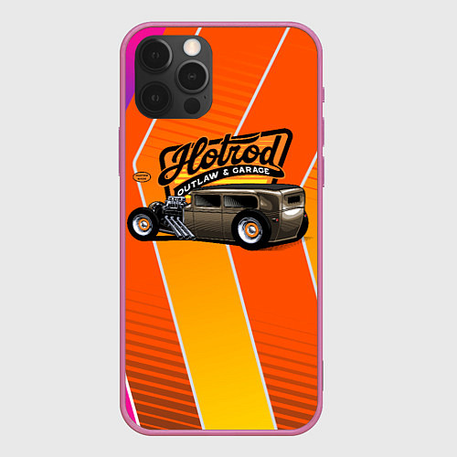 Чехол iPhone 12 Pro Max Classic retro car / 3D-Малиновый – фото 1