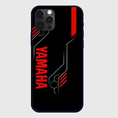 Чехол iPhone 12 Pro Max YAMAHA - ТЕХНОЛОГИИ КРАСНЫЙ / 3D-Черный – фото 1