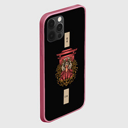 Чехол для iPhone 12 Pro Max Демон Они Иероглифы, цвет: 3D-малиновый — фото 2