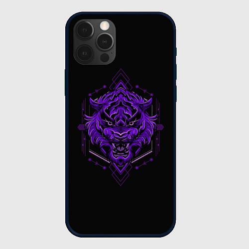 Чехол iPhone 12 Pro Max Демон Тигр / 3D-Черный – фото 1