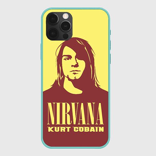 Чехол iPhone 12 Pro Max Nirvana - Kurt Cobain / 3D-Мятный – фото 1