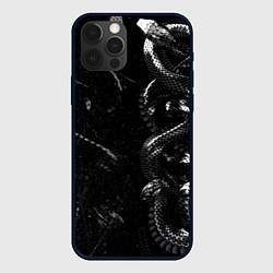 Чехол iPhone 12 Pro Max Змеиный Паттерн Snake Black