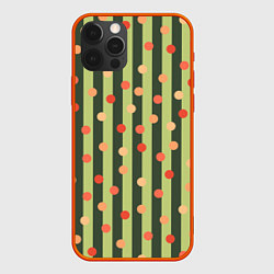 Чехол для iPhone 12 Pro Max Забавный полосато-гороховый принт, цвет: 3D-красный