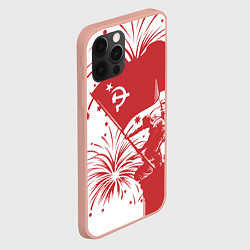 Чехол для iPhone 12 Pro Max Знамя Победы - Рейхстаг, цвет: 3D-светло-розовый — фото 2