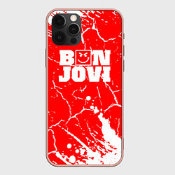Чехол для iPhone 12 Pro Max Bon jovi Трещины, цвет: 3D-светло-розовый