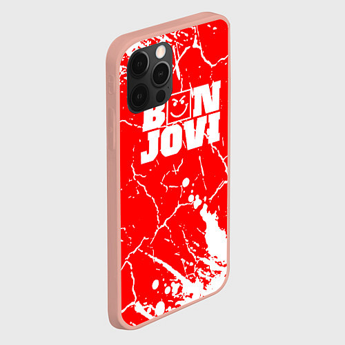 Чехол iPhone 12 Pro Max Bon jovi Трещины / 3D-Светло-розовый – фото 2