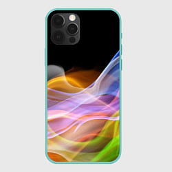 Чехол для iPhone 12 Pro Max Цветной дым Color pattern, цвет: 3D-мятный