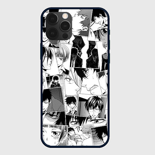 Чехол iPhone 12 Pro Max Psycho Pass pattern / 3D-Черный – фото 1