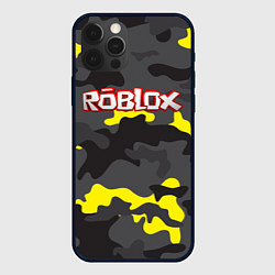 Чехол iPhone 12 Pro Max Roblox Камуфляж Жёлто-Серый