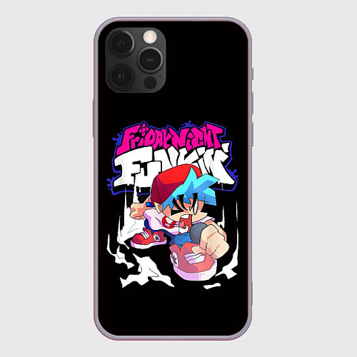 Чехол iPhone 12 Pro Max Friday Night Funkin Boyfrend / 3D-Серый – фото 1