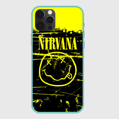 Чехол iPhone 12 Pro Max NIRVANA гранж / 3D-Мятный – фото 1