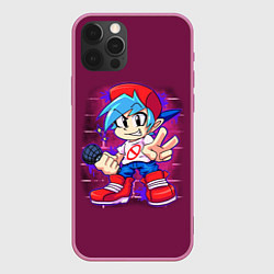 Чехол для iPhone 12 Pro Max Бойфренд Boyfriend FNF, цвет: 3D-малиновый