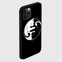 Чехол для iPhone 12 Pro Max Инь Янь - котики cat, цвет: 3D-черный — фото 2