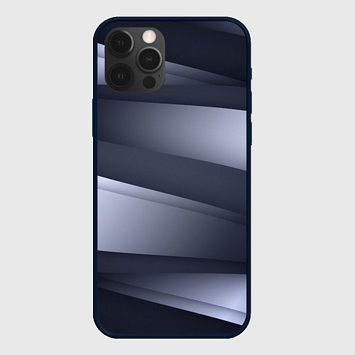 Чехол iPhone 12 Pro Max Серо-белая Волна / 3D-Черный – фото 1