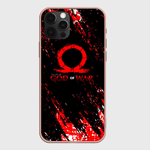 Чехол iPhone 12 Pro Max God of war брызги / 3D-Светло-розовый – фото 1