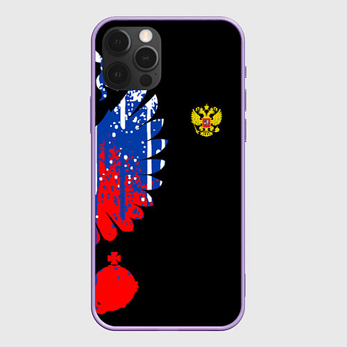 Чехол iPhone 12 Pro Max Герб russia / 3D-Сиреневый – фото 1