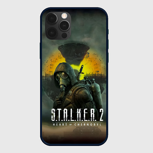 Чехол iPhone 12 Pro Max S T A L K E R 2 Heart of Chernobyl Сталкер 2 Сердц / 3D-Черный – фото 1