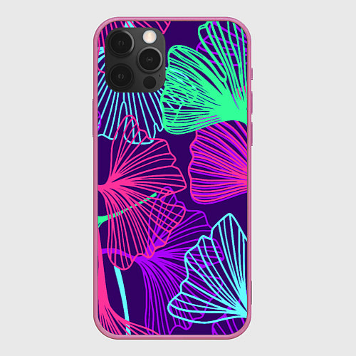 Чехол iPhone 12 Pro Max Neon color pattern Fashion 2023 / 3D-Малиновый – фото 1