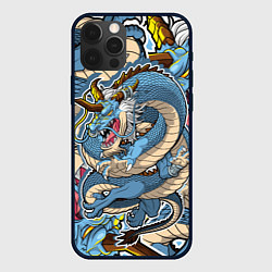 Чехол для iPhone 12 Pro Max Синий дракон-монст, цвет: 3D-черный