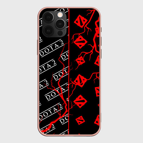 Чехол iPhone 12 Pro Max DOTA 2 Молнии Паттерны / 3D-Светло-розовый – фото 1