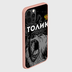 Чехол для iPhone 12 Pro Max Толик Россия Медведь, цвет: 3D-светло-розовый — фото 2