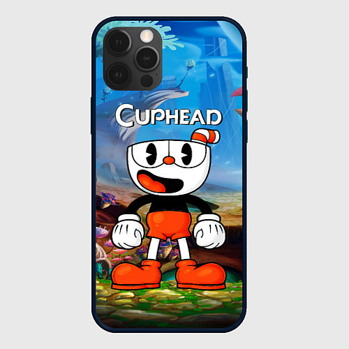 Чехол iPhone 12 Pro Max Cuphead Красная чашечка / 3D-Черный – фото 1