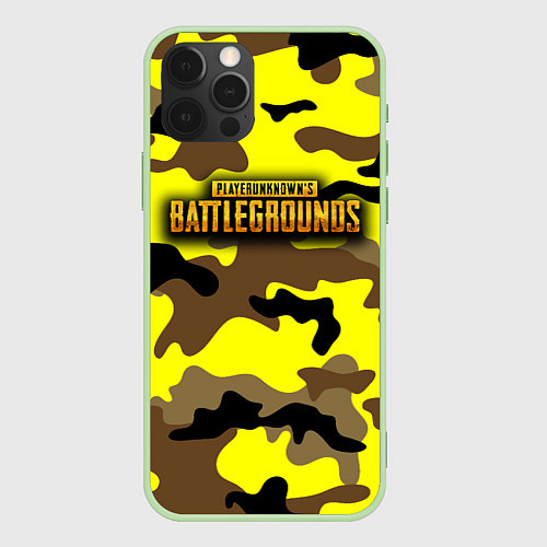 Чехол iPhone 12 Pro Max PlayerUnknowns Battlegrounds Камуфляж Жёлто-Коричн / 3D-Салатовый – фото 1