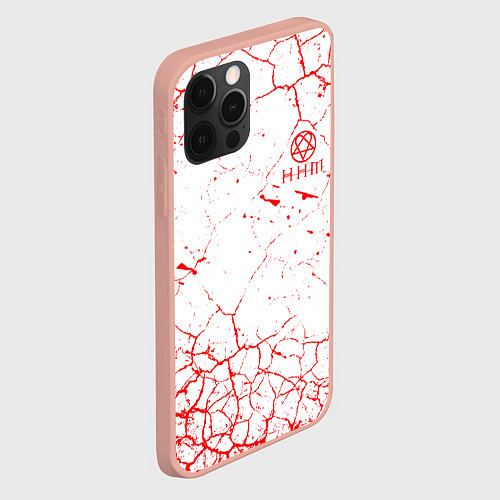 Чехол iPhone 12 Pro Max HIM Трещины / 3D-Светло-розовый – фото 2