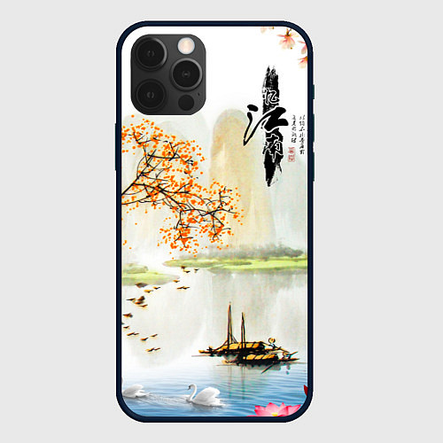 Чехол iPhone 12 Pro Max China Landscape / 3D-Черный – фото 1