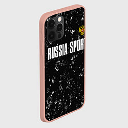 Чехол для iPhone 12 Pro Max РОССИЯ - ГЕРБ Russia Sport, цвет: 3D-светло-розовый — фото 2