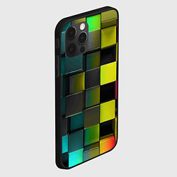 Чехол для iPhone 12 Pro Max Colored Geometric 3D pattern, цвет: 3D-черный — фото 2