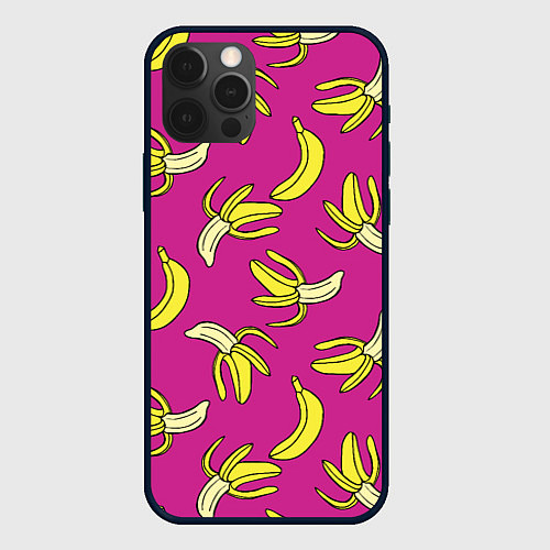 Чехол iPhone 12 Pro Max Banana pattern Summer Color / 3D-Черный – фото 1