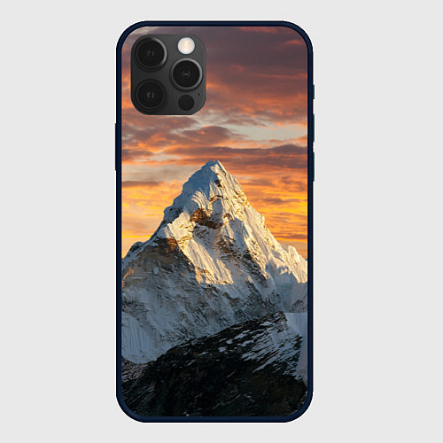 Чехол iPhone 12 Pro Max Та самая Джомолунгма Сагарматха Everest / 3D-Черный – фото 1