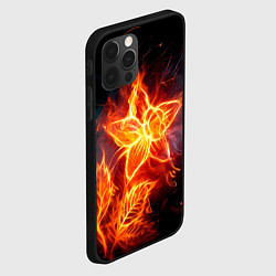 Чехол для iPhone 12 Pro Max Flower Neon Fashion 2035 Flame, цвет: 3D-черный — фото 2