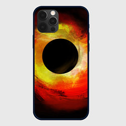 Чехол iPhone 12 Pro Max Черная дыра на красно-желтом фоне