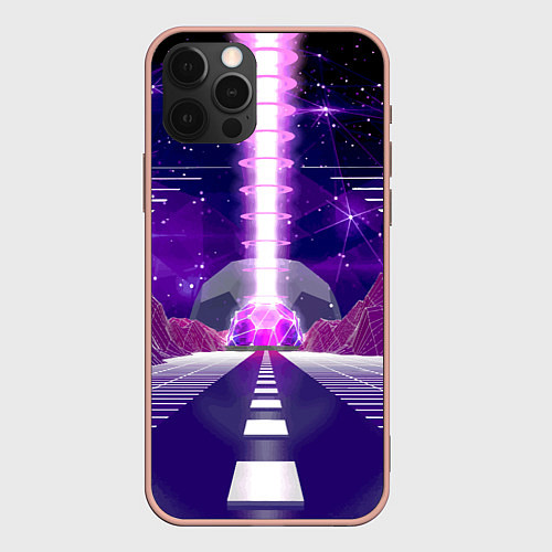 Чехол iPhone 12 Pro Max Vaporwave Neon Space / 3D-Светло-розовый – фото 1