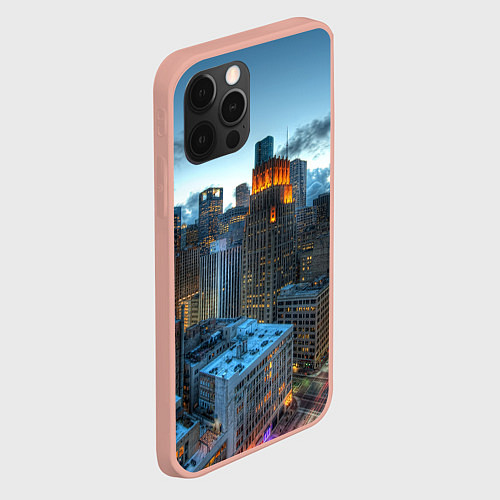 Чехол iPhone 12 Pro Max Городские будни / 3D-Светло-розовый – фото 2