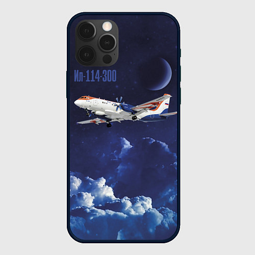 Чехол iPhone 12 Pro Max Пассажирский самолет Ил-114-300 / 3D-Черный – фото 1