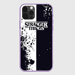 Чехол для iPhone 12 Pro Max STRANGER THINGS ОЧЕНЬ СТРАННЫЕ ДЕЛА ДВА ЦВЕТА, цвет: 3D-сиреневый