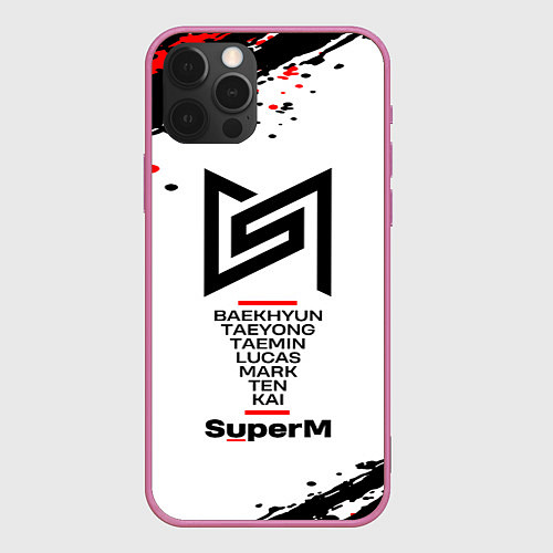 Чехол iPhone 12 Pro Max SuperM суперМ / 3D-Малиновый – фото 1