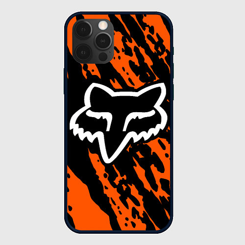 Чехол iPhone 12 Pro Max FOX MOTOCROSS ORANGE / 3D-Черный – фото 1