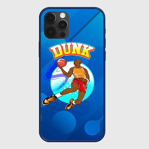 Чехол iPhone 12 Pro Max Dunk баскетболист / 3D-Тёмно-синий – фото 1