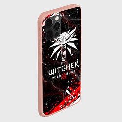 Чехол для iPhone 12 Pro Max THE WITCHER ВОЛК БРЫЗГИ КРАСОК МОЛНИИ, цвет: 3D-светло-розовый — фото 2