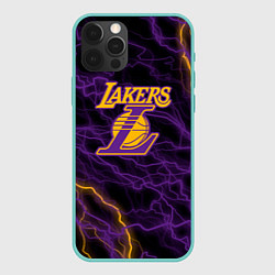 Чехол iPhone 12 Pro Max Лейкерс Lakers яркие молнии