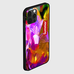 Чехол для iPhone 12 Pro Max Красочный цветочный узор Лето Colorful Floral Patt, цвет: 3D-черный — фото 2