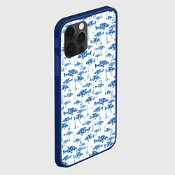 Чехол для iPhone 12 Pro Max Голубые рыбки ретро принт, цвет: 3D-тёмно-синий — фото 2