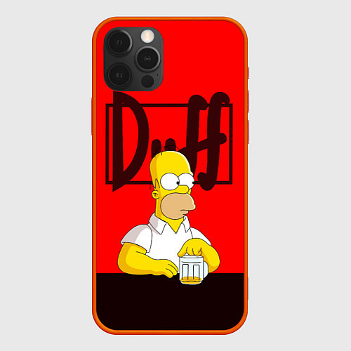 Чехол iPhone 12 Pro Max Homer Duff / 3D-Красный – фото 1