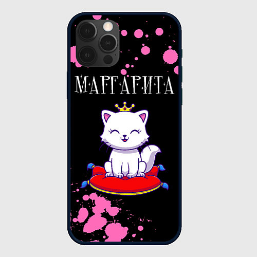 Чехол iPhone 12 Pro Max Маргарита КОШКА Брызги / 3D-Черный – фото 1