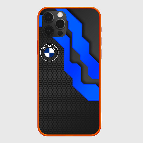 Чехол iPhone 12 Pro Max BMW - ТЕХНО БРОНЯ / 3D-Красный – фото 1